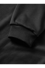 Erkek 10 Kasıma Özel 3 İplik Kapüşonlu Baskılı SweatShirt Hoodie - Siyah