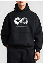 Erkek 10 Kasıma Özel 3 İplik Kapüşonlu Baskılı SweatShirt Hoodie - Siyah