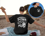 Kadın Baskılı T-Shirt Kısa Kol Bisiklet Yaka Oversize Rahat Kalıp Tişört - Siyah