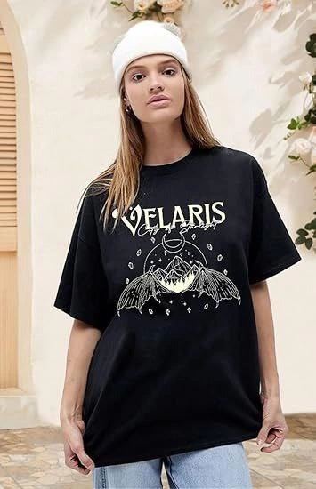 Kadın Baskılı T-Shirt Kısa Kol Bisiklet Yaka Oversize Rahat Kalıp Tişört - Siyah