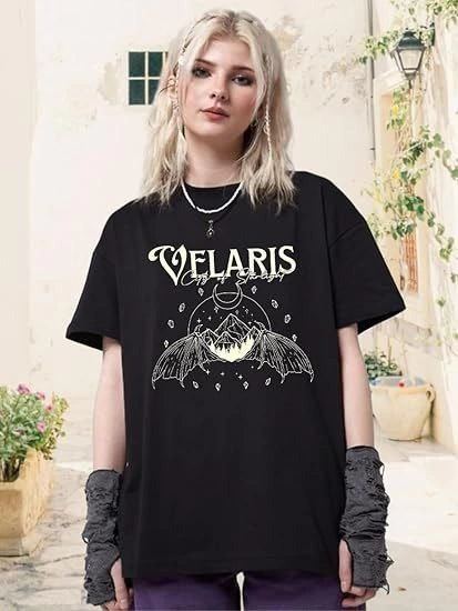 Kadın Baskılı T-Shirt Kısa Kol Bisiklet Yaka Oversize Rahat Kalıp Tişört - Siyah
