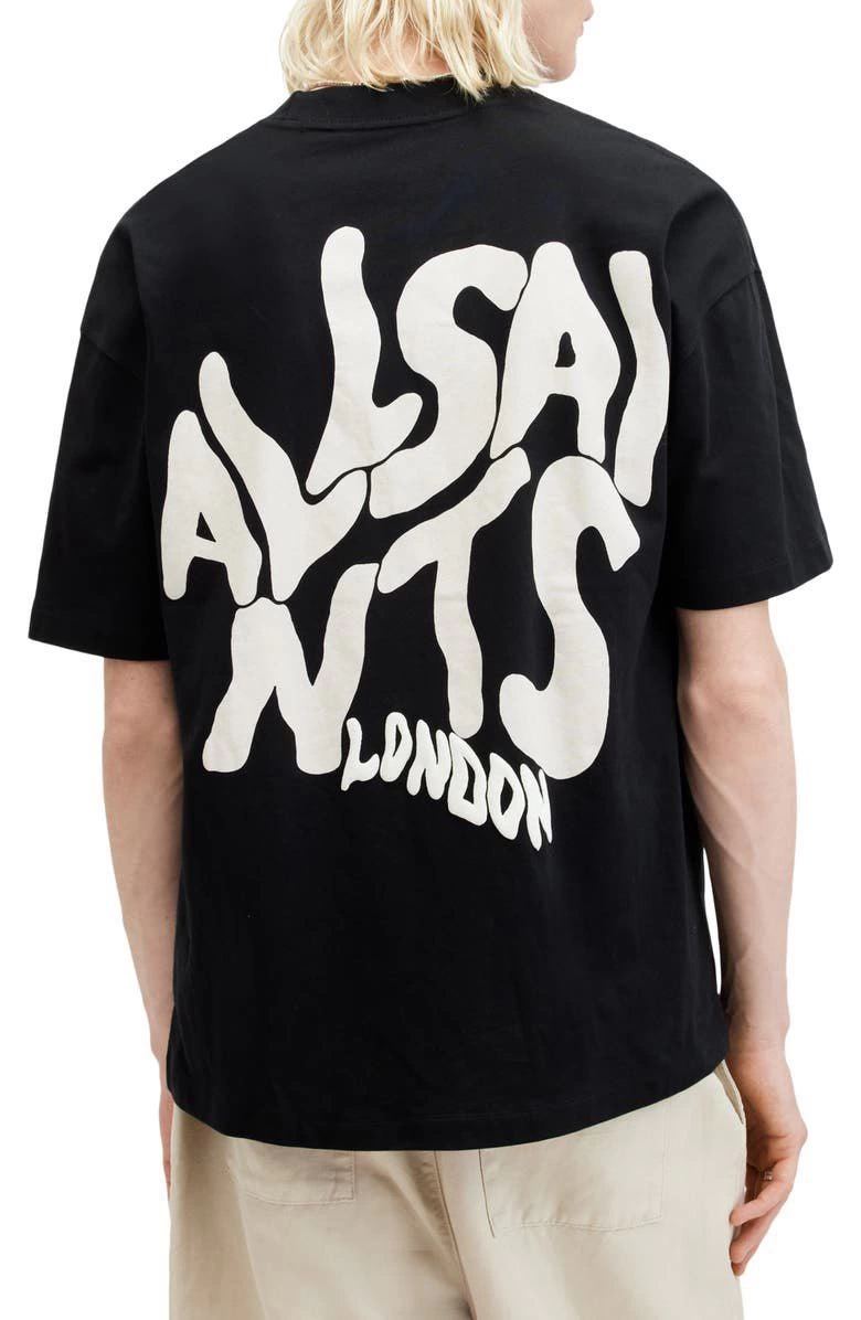 Erkek Tişört Baskılı Oversize Kısa kol T-shirt - Siyah