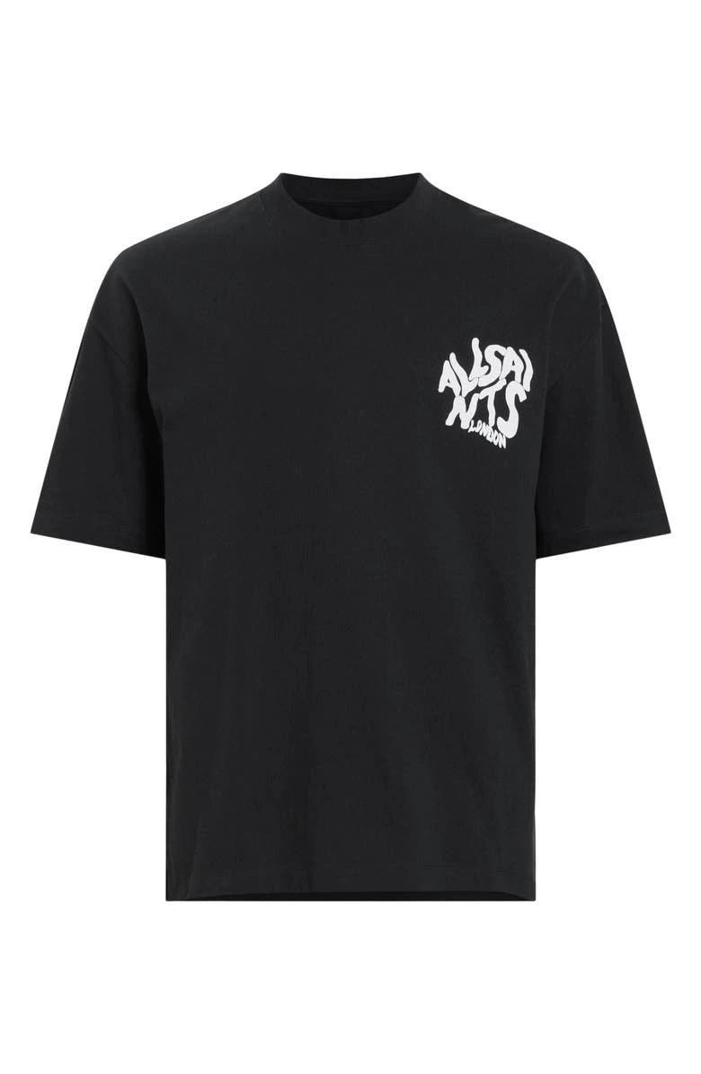 Erkek Tişört Baskılı Oversize Kısa kol T-shirt - Siyah