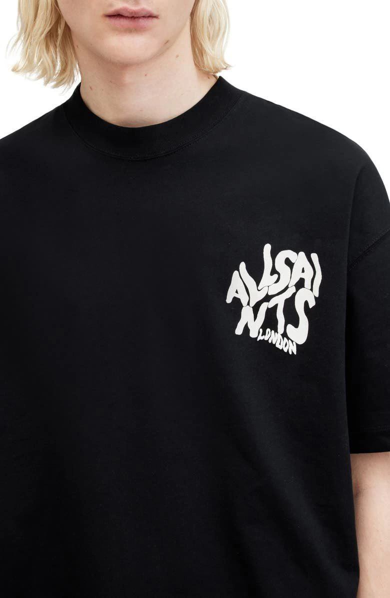 Erkek Tişört Baskılı Oversize Kısa kol T-shirt - Siyah