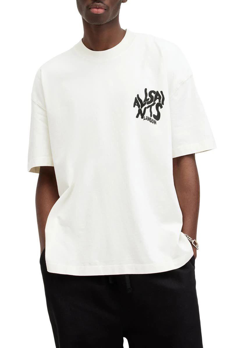 Erkek Tişört Baskılı Oversize kısa kol T-Shirt - Beyaz