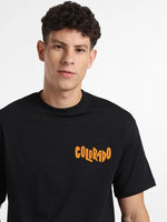 Erkek Tişört Baskılı Oversize Kısa kol T-shirt - Siyah