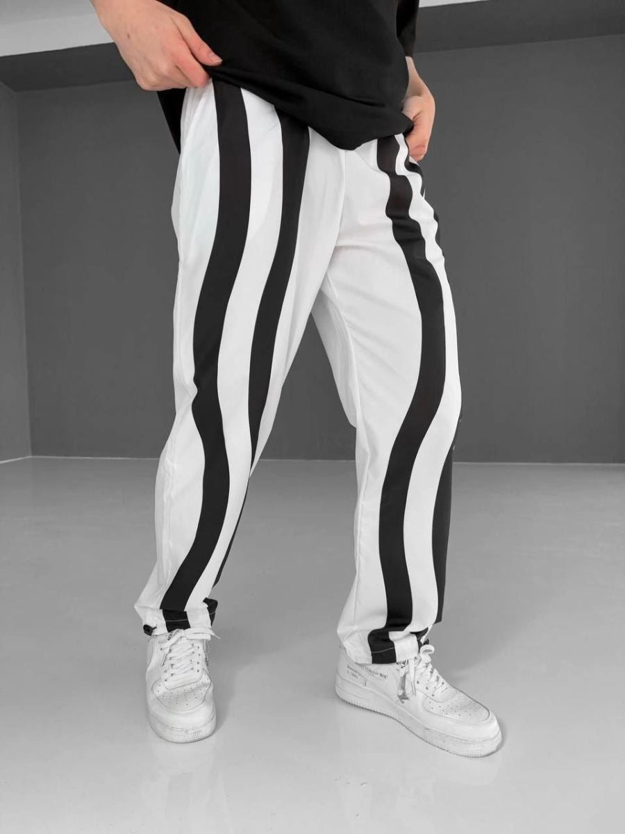 Erkek Paraşüt Kumaş alt Eşofman pantolon - Beyaz
