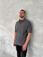 Erkek Polo Yaka Tişört Patlı Kısa Kol Yazlık T-shirt - Antrasit