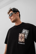 Erkek Yazlık Bisiklet Yaka Baskılı Regular Fit Tişört Kısa Kol T-Shirt - Siyah
