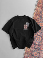 Erkek Yazlık Bisiklet Yaka Baskılı Regular Fit Tişört Kısa Kol T-Shirt - Siyah