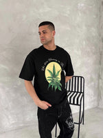 Erkek Baskılı T-Shirt Kısa Kol Bisiklet Yaka Regular Fit Yazlık Tişört - SiyahSiyah