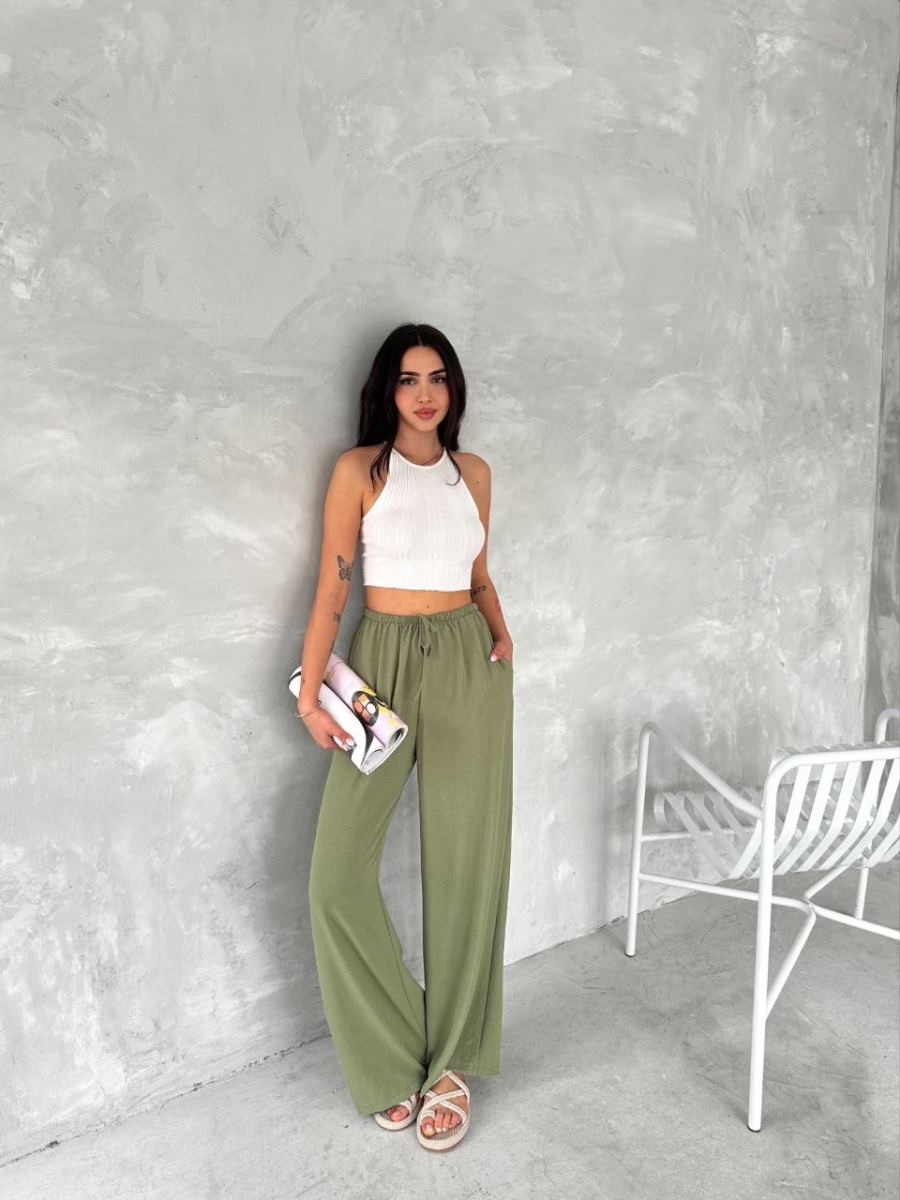 Kadın Ayrobin Oversize Kadın Pantolon - Mint Yeşili