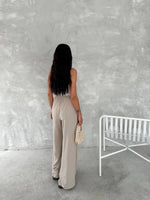Kadın Ayrobin Oversize Kadın Pantalon - Bej