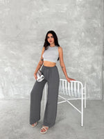 Kadın Ayrobin Oversize Kadın Pantolon - Füme