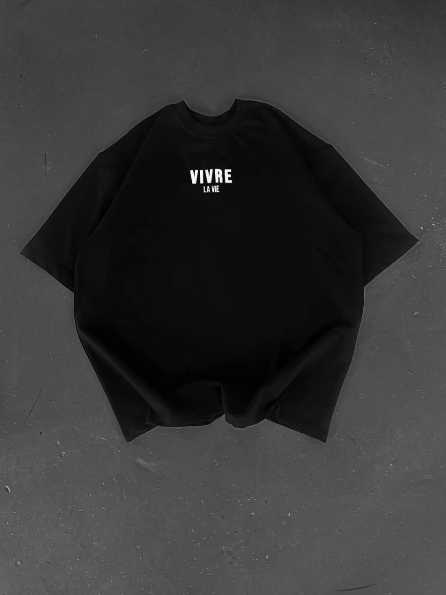 Erkek Ön ve Arka Baskılı T-Shirt Kısa Kol Bisiklet Yaka Regular Fit Tişört -  Siyah