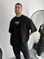 Erkek Ön ve Arka Baskılı T-Shirt Kısa Kol Bisiklet Yaka Regular Fit Tişört -  Siyah