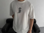 Erkek Ön ve Arka Baskılı T-Shirt Kısa Kol Bisiklet Yaka Regular Fit Tişört -  Beyaz