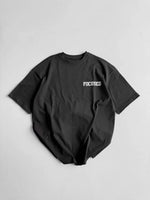 Erkek Ön ve Arka Baskılı T-Shirt Kısa Kol Bisiklet Yaka Regular Fit Tişört -  Siyah