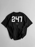 Erkek Ön ve Arka Baskılı T-Shirt Kısa Kol Bisiklet Yaka Regular Fit Tişört -  Siyah