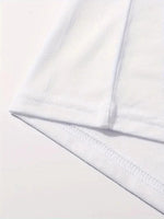 Kadın Kahve Desen Baskılı Tişört Kısa Kol Bisiklet Yaka Oversize T-Shirt - Beyaz