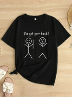 Kadın T-Shirt "I've Got Your Back" Basklı tişört - Siyah