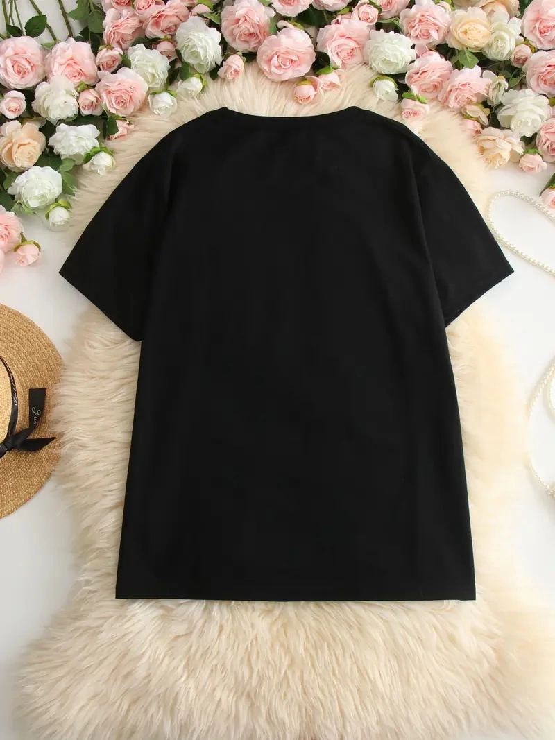 Kadın T-Shirt "I've Got Your Back" Basklı tişört - Siyah