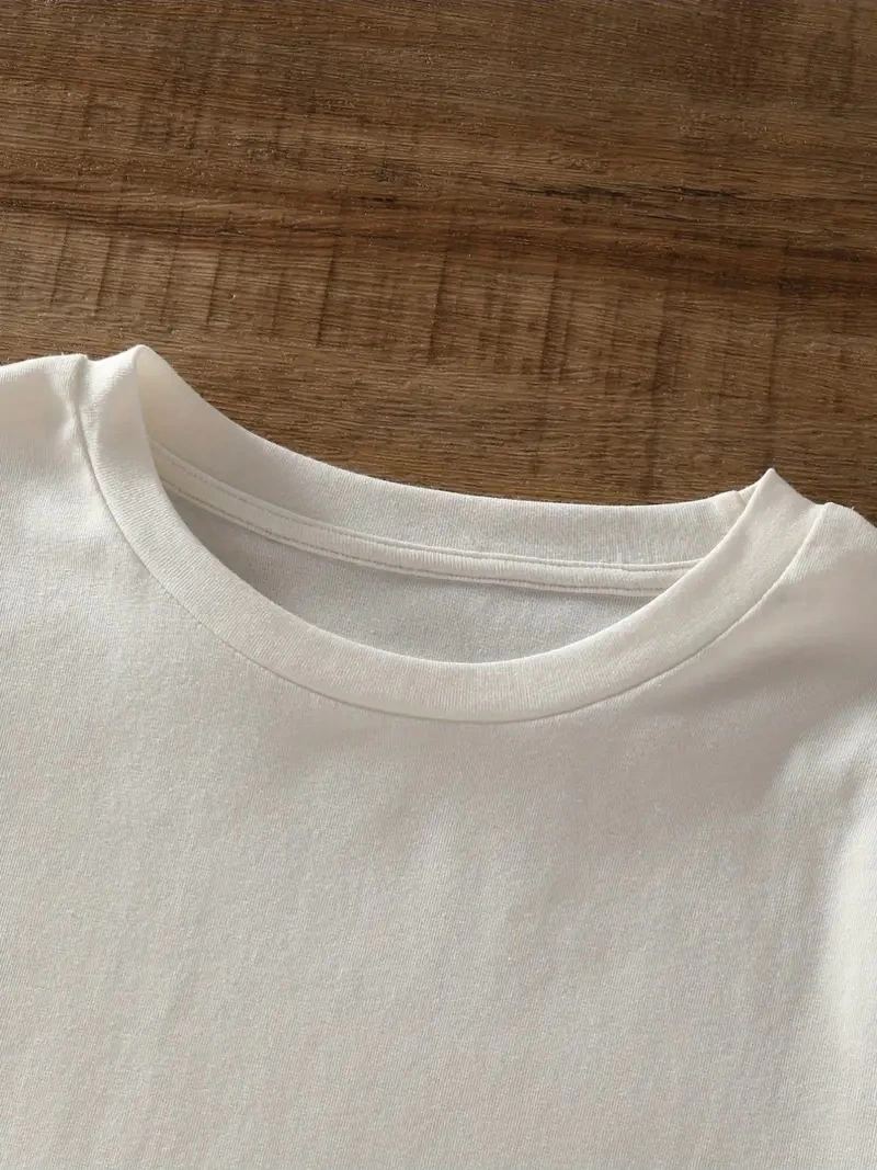 Kadın Tişört Bisiklet yaka Ayı Baskılı yazlık Kısa Kol T-shirt - Beyaz