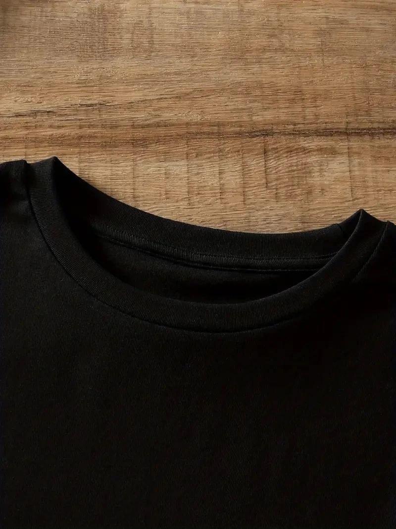 Kadın Tişört Ayı Baskılı Bisiklet Yaka Yazlık Kısa Kol T-shirt - Siyah