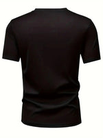 Erkek Kısa Kol Yazlık Tişört Bisiklet Yaka Baskılı Oversize T-Shirt - Siyah