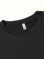 Erkek Kısa Kol Yazlık Tişört Bisiklet Yaka Baskılı Oversize T-Shirt - Siyah