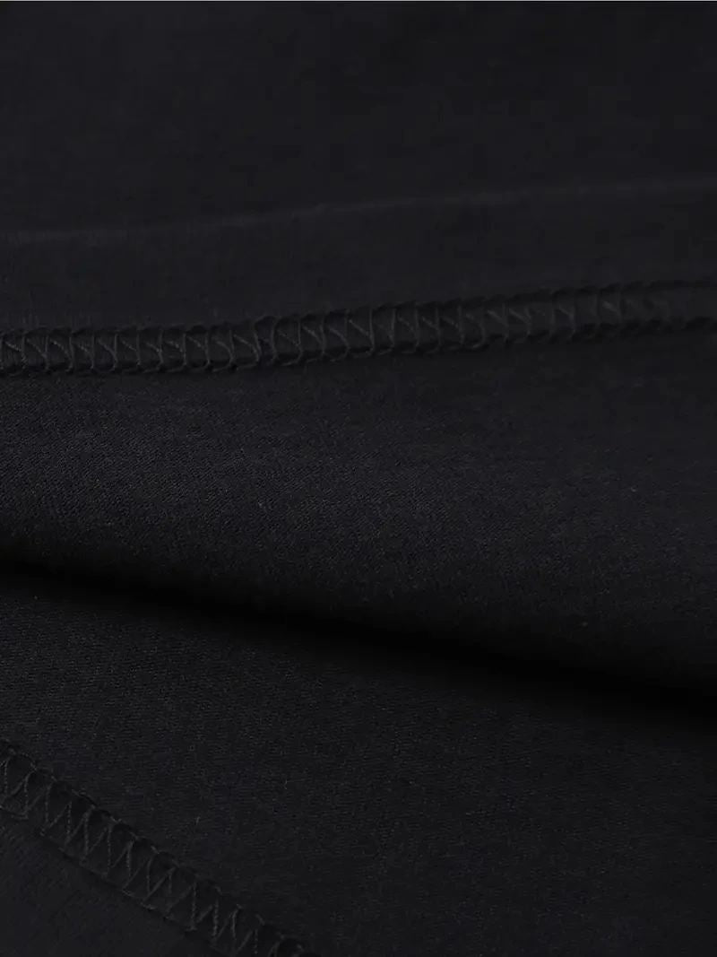 Erkek Baskılı T-Shirt Kısa Kol Bisiklet Yaka Regular Fit Rahat Kalıp Tişört - Siyah