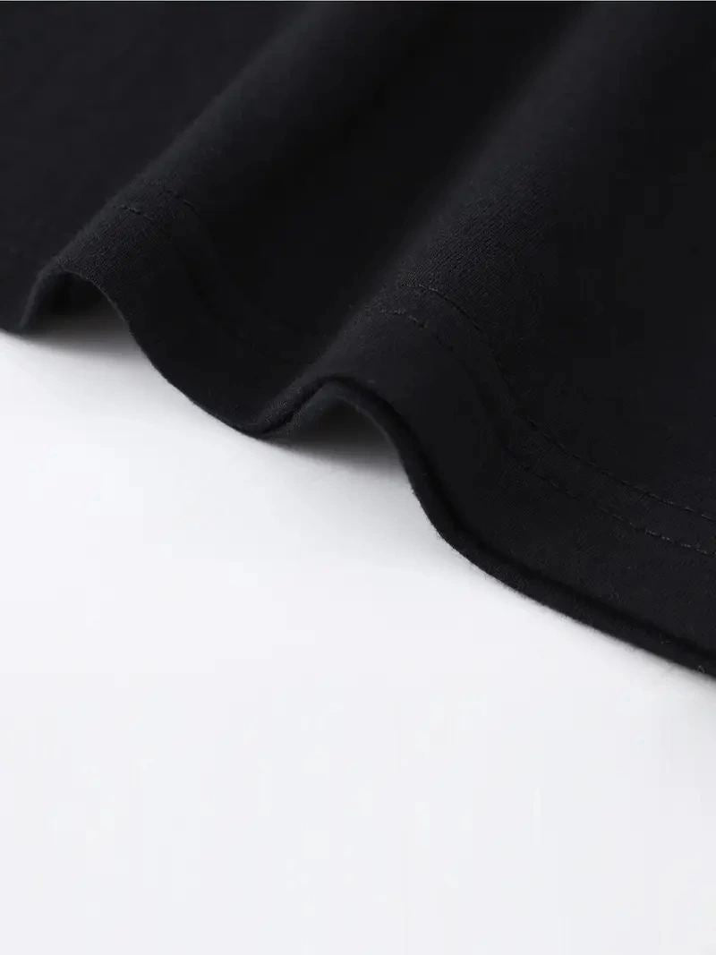 Erkek Baskılı T-Shirt Kısa Kol Bisiklet Yaka Regular Fit Rahat Kalıp Tişört - Siyah