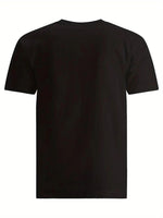 Erkek Baskılı T-Shirt Kısa Kol Bisiklet Yaka Regular Fit Rahat Kalıp Tişört - Siyah