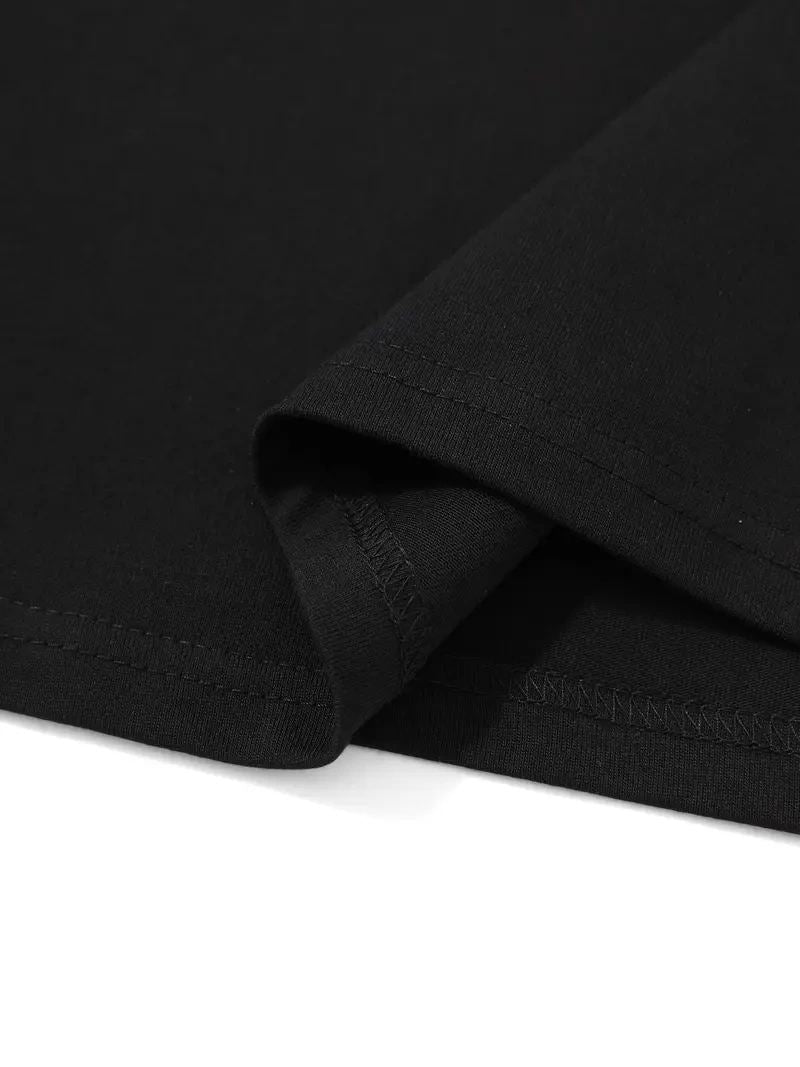 Erkek Sarj %1 Baskılı T-Shirt Kısa Kol Bisiklet Yaka Regular Fit Tişört - - Siyah