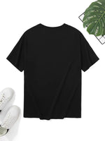 Erkek Sarj %1 Baskılı T-Shirt Kısa Kol Bisiklet Yaka Regular Fit Tişört - - Siyah