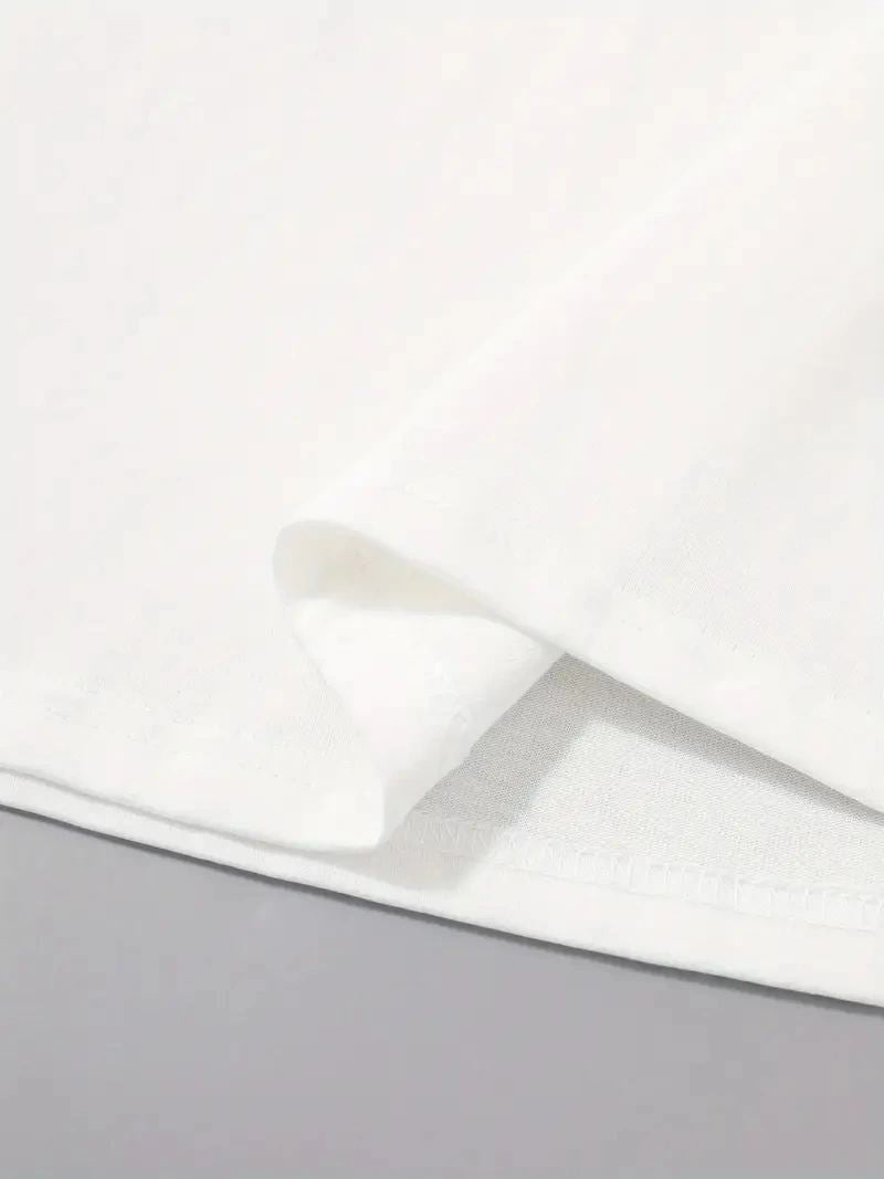 Erkek Tişört Palmiye Baskılı Bisiklet Yaka Kısa Kol T-Shirt - Beyaz