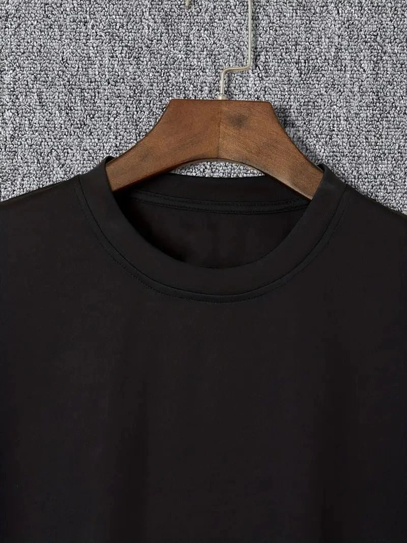 Erkek  Tişört TRIED TO WARN YOU. Baskılı Bisiklet Yaka T-shirt - Siyah
