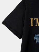 Erkek Tişört Araba Baskılı Kısa kol t-shirt - Siyah