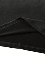 Kadın Tişört fiyonk baskılı Bisiklet yaka yazlık Kısa Kol oversize t-shirt - Siyah