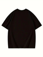 Kadın Baskılı Tişört Bisiklet yaka yazlık Kısa Kol oversize t-shirt - Siyah