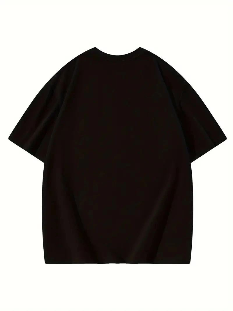 Kadın Baskılı Tişört Bisiklet yaka yazlık Kısa Kol oversize t-shirt - Siyah