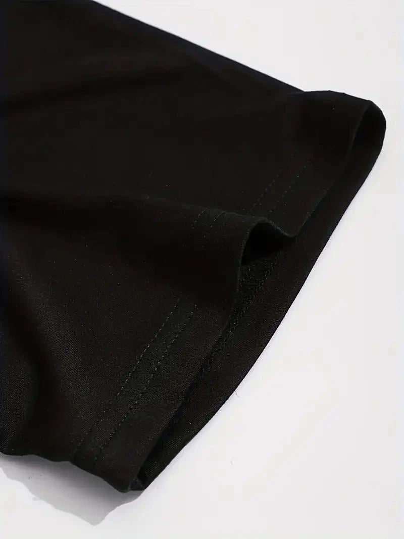 Erkek Baskılı Tişört Kısa Kol Bisiklet Yaka Regular fit Rahat kalıp T-Shirt - Siyah