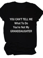 Kadın Baskılı Tişört Kısa Kol Bisiklet Yaka T-shirt - Siyah