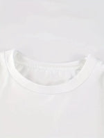Kadın New York Baskılı Tişort Kısa Kol Bisiklet Yaka T-shirt - Beyaz