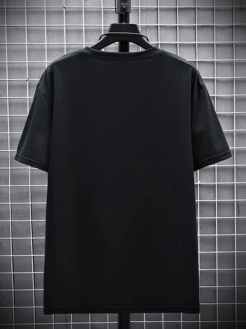 Erkek Tişört FUTRE Baskılı Kısa Kol Bisiklet Yaka T-shirt - Siyah