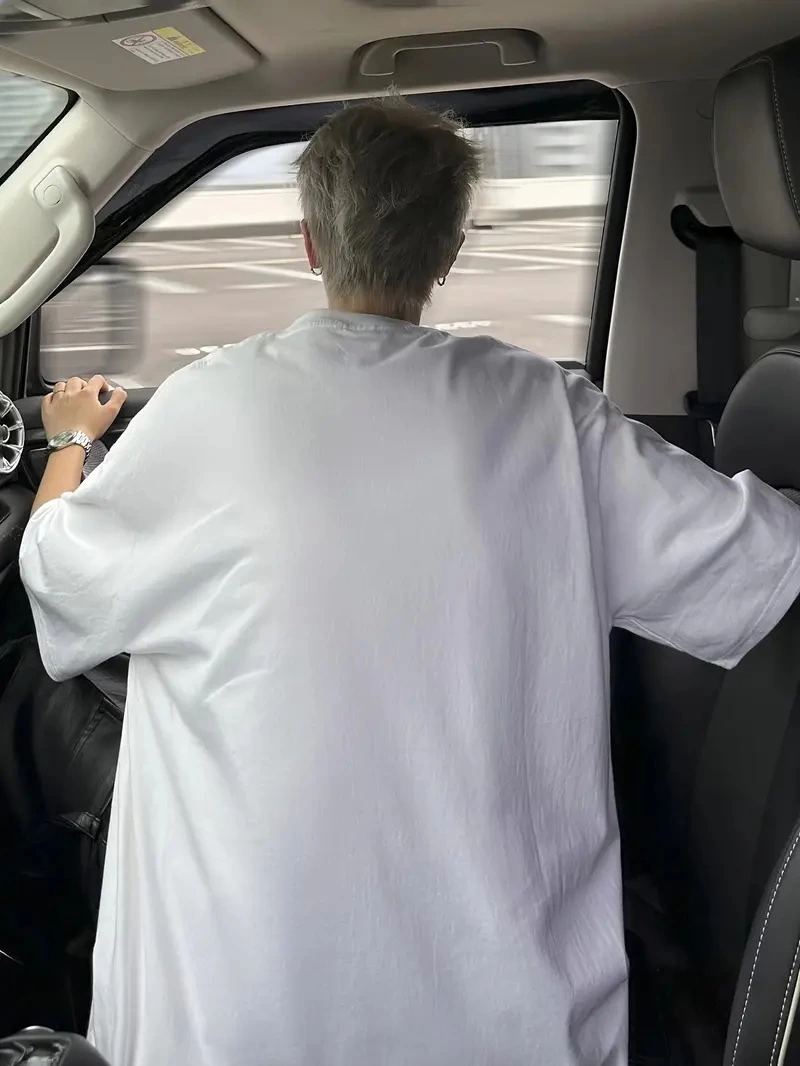 Erkek Kısa Kol Yazlık Tişört Bisiklet Yaka Baskılı Oversize T-Shirt - Beyaz