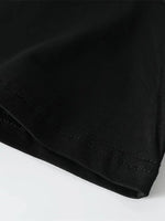 Erkek Kısa Kol Yazlık Tişört Bisiklet Yaka Baskılı Oversize T-Shirt - Siyah