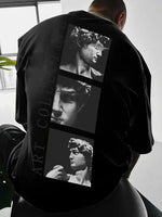 Erkek T-Shirt Sokak Stili Baskılı Kısa kol Tişört - Siyah