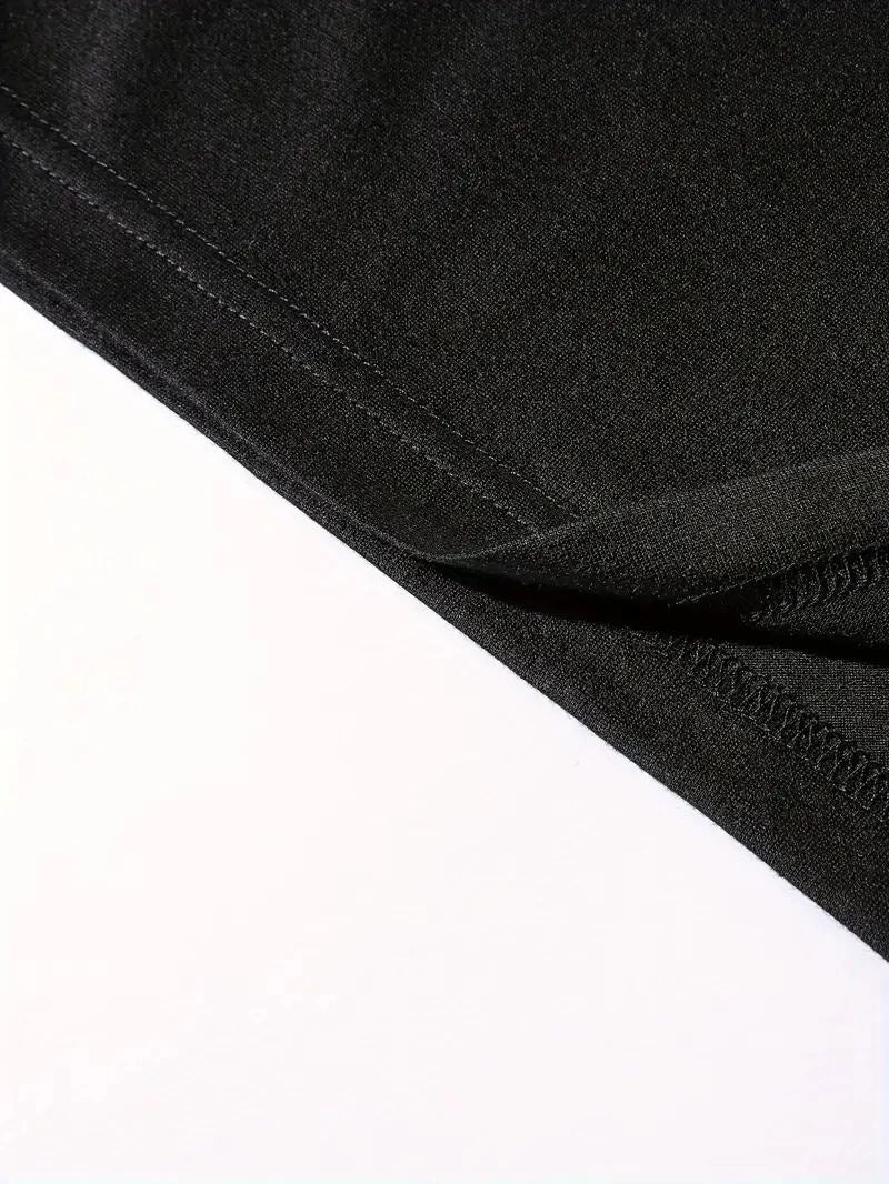 Erkek Ön ve Arka Baskılı T-Shirt Kısa Kol Bisiklet Yaka Regular Fit Tişört - Siyah