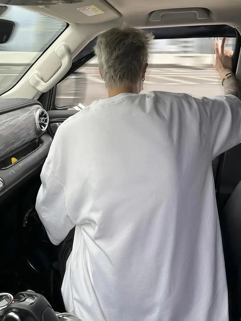 Erkek Baskılı Tişört Kısa Kol Bisiklet Yaka Oversize T-Shirt - Beyaz